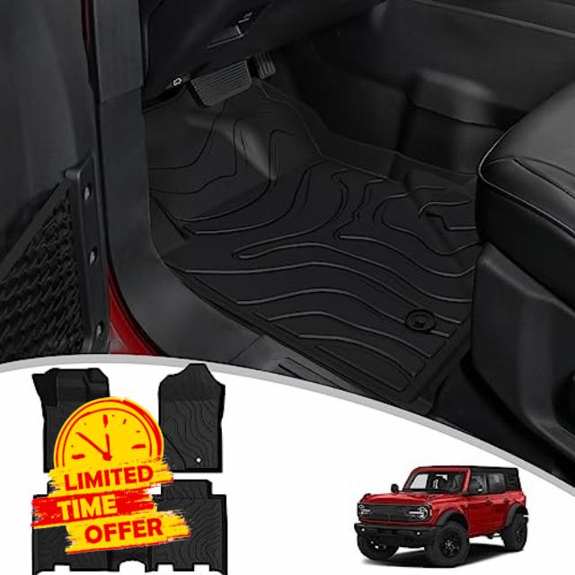 Mabett Floor Mats for Ford Bronco Accessories 2021 2022 2023 4 Door