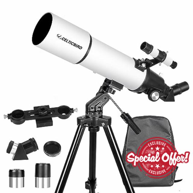 Telescope 80mm Aperture 600mm - Astronomical Refracting Telescope for Adults & Beginners - Travel Telescope AZ Mount with Backpack