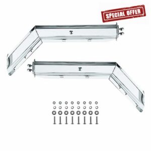 CHDT66 Angle Down 30.25 inch Spring Loaded Mud Flap Hanger Kit for Semi- B67 Widen Surface Type - w/Hardware for Mounting Hangers and Flaps - Bolt Spacing: 1-1/8&ldquo; - Chrome Finish