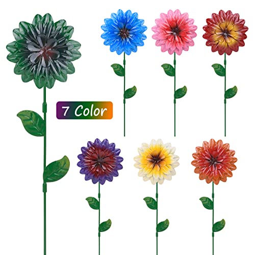 15 Inch Metal Spring Flowers Outdoor Decor Stake Yard Art Decoration