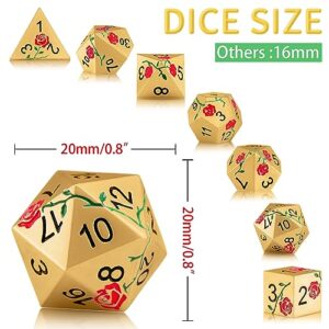 Polyhedral Dice Set-Hand-Coloured Rose D&D Dice Set