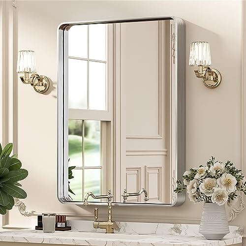 Luxury Metal Frame Decorative Rectangular Wall Mounted Home Decor Corner Hangs Farmhouse Mirror