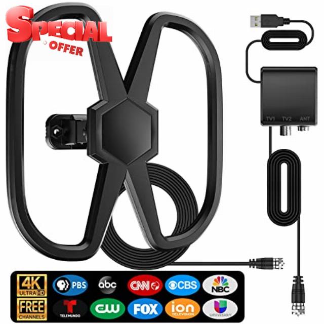 TV Antenna-2023 Upgraded Digital TV Antenna UP TO 750 Miles-Support Double TV