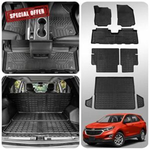 Thinzyou Fit 2018-2022 Chevrolet Equinox Trunk Mat Cargo Liner Back Seat Cover Protector TPE All Weather Accessories (Backrest Mats+Trunk Mats+Floor Mats)