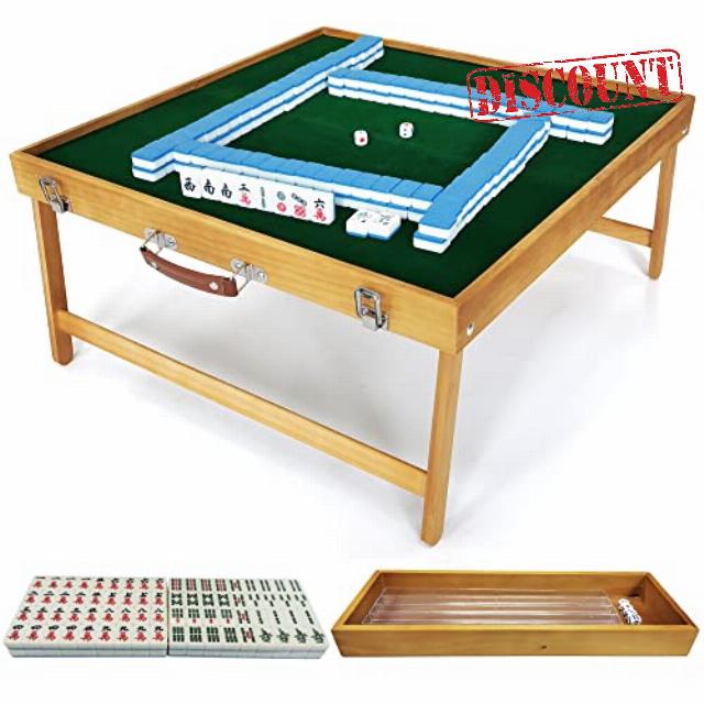 steelway Mahjong Table with Mahjong Tiles Set Combo