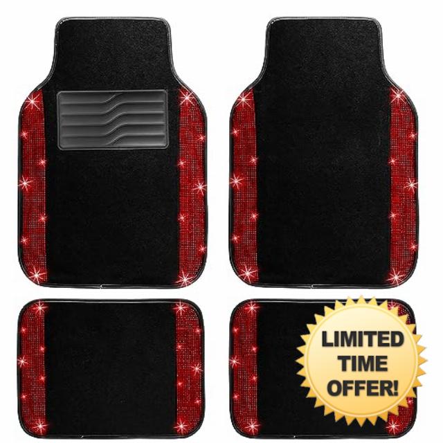 NBTEPEM Bling Car Floor Mats Full Set