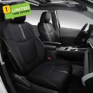 PTYYDS Fit 2021-2023 Toyota Sienna Seat Covers PU Leather Car Seat Covers for 2021 2022 2023 Select Toyota Sienna XLE