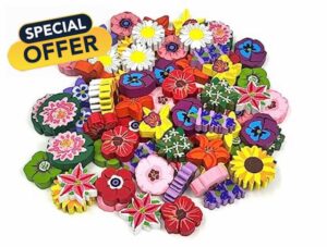 Meeple Source Wingspan: Oceania Nectar Upgrade Tokens Mixed Flowers (69 Pieces)