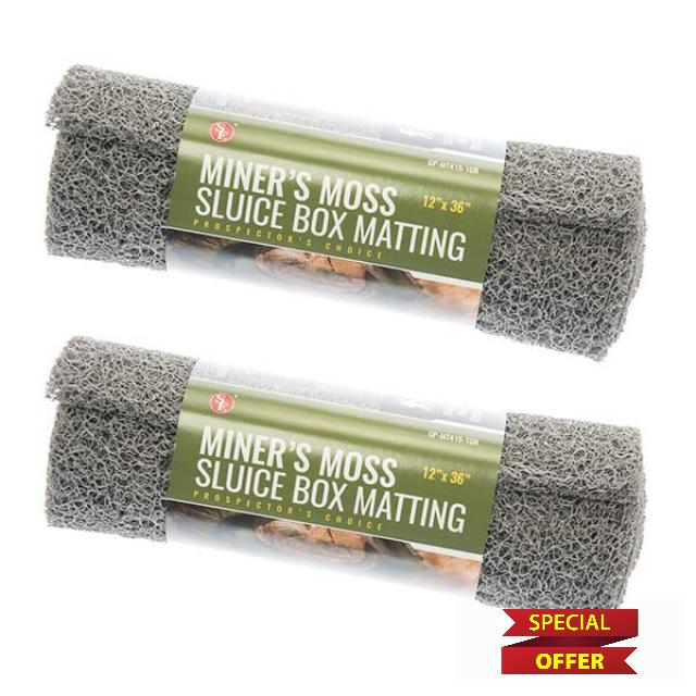 2 Pack Grey Miner's Moss Sluice Box Matting