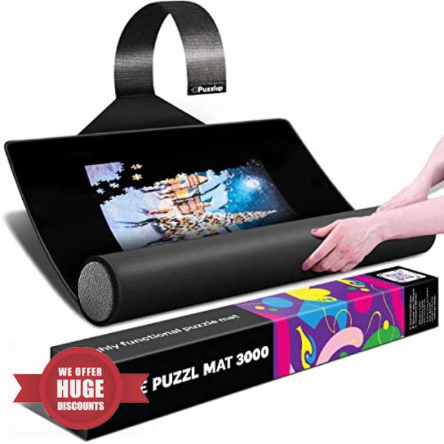 Jigsaw Puzzle Mat - Up To 3000 Pieces - 95 x 150 cm (37 x 59 Inches) - Non Slip Jigsaw Roll Matt - Roll Up In Seconds - Puzzlup Puzzle Storage With Gift Packaging