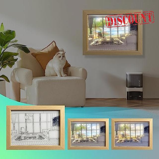 AOOKOMU Light Painting Decoration Light Art Painting Glowing LED Painting Light Photo Frame Wall Bedroom Living Room Home Decor
