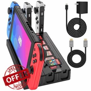 BSSING TV Dock Station with Joycon Charger Compatible with Switch/Switch OLED