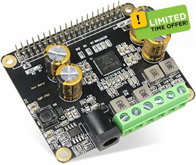 Raspberry Pi Audio Ampilifier 2x40W Class D HiFi AMP Pro Hat featuring 48KHz/24bit MA12070P support Volumio