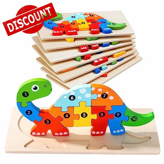YySiRui 7 Pack Wooden Animal Toddler Puzzles for Kids Ages 3-5