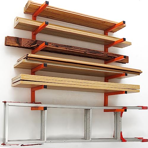 Heavy Duty Metal Wood Organizer with 6-Level Each Shelf Holds Up 200 Lbs
