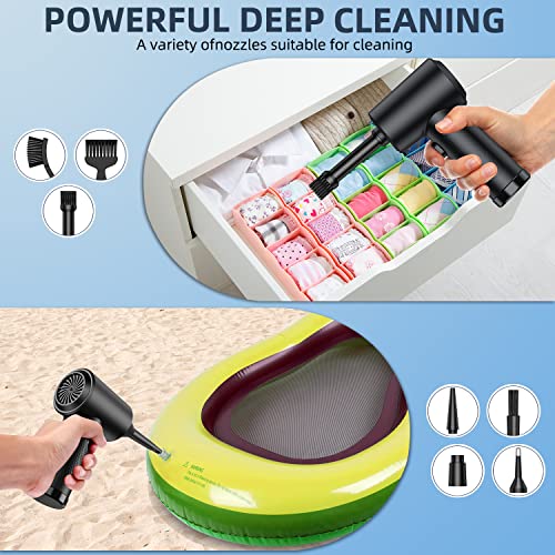3 Gear 7600mAh Rechargeable Cordless Air Duster for Computer Keyboard Car Cleaning Kit Swimming Ring