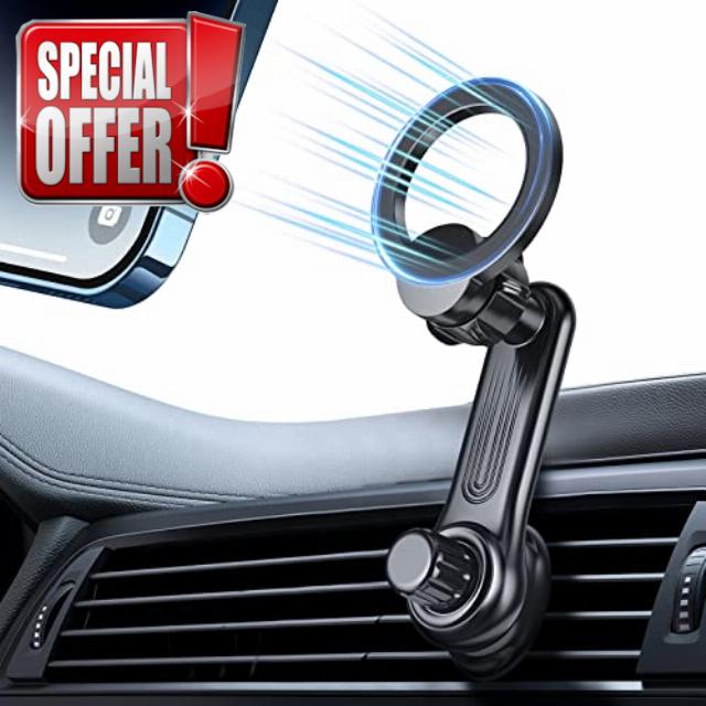 JTRSL Fits Magsafe Car Mount - 360° Rotating Magnetic car Phone Mount