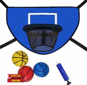 LEADWIN Trampoline Basketball Hoop with Pump and Mini Ball
