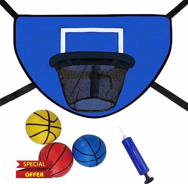 LEADWIN Trampoline Basketball Hoop with Pump and Mini Ball
