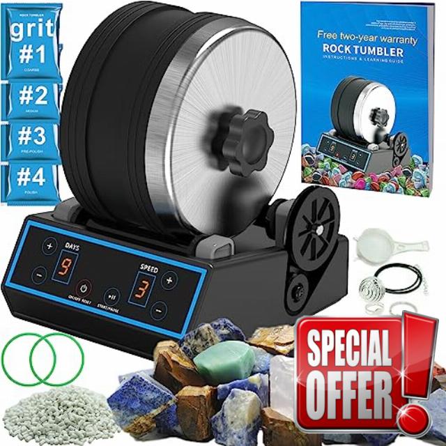 AliKids 3.1LB Professional Rock Tumbler Kit - Durable TPU Belt