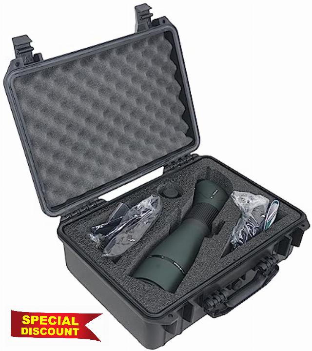 Case Club Spotting Scope Case - Fits Vortex Optics Viper 20-60×85 Angled Spotting Scope in a Hard-Shell Waterproof Travel Case
