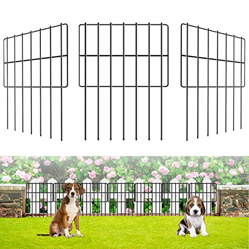 Fence for Dogs Fencing Small Metal Fence Panels with Rust-Proof Coating Border Fence for Garden Patio Yard 20Pack(16.9x12.9x7.8 in 20Pcs)