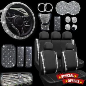 Tidodiusea 33 Pcs Bling Car Seat Covers Set