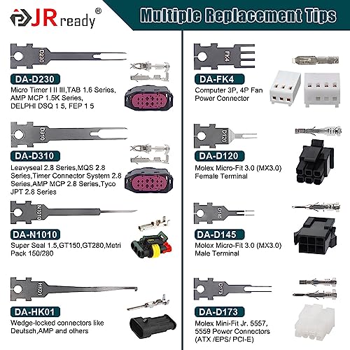 Removal Tools Kit for MOLEX Mini-Fit Jr. 5557 Pin and Socket Connectors