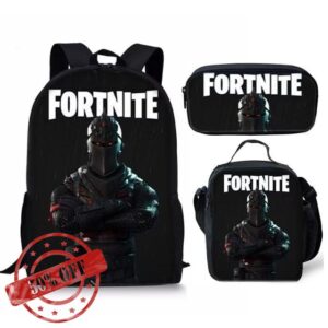 MAINI Game Backpack Cartoon Backpack 3-Piece School Bag With Lunch Bag And Pencil Box For Teen Children