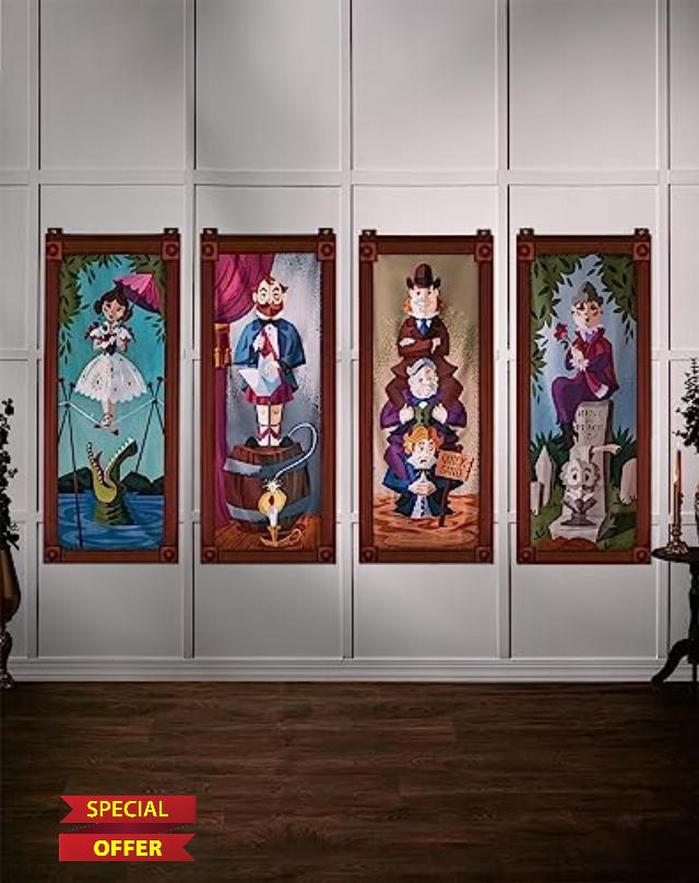 Spirit Halloween Disney's The Haunted Mansion Decor Panels 4 Pack | Officially Licensed | Wall Décor