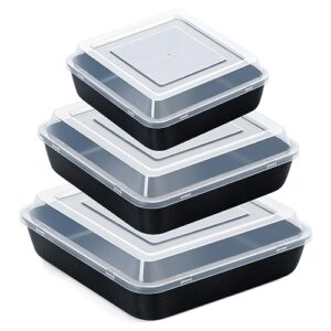Non-stick Square Baking Brownie Pans Bakeware Set of 3