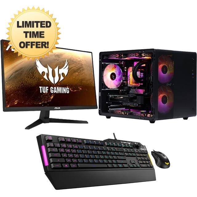 Veno Scorp Gaming PC 24" Monitor Bundle AMD Ryzen 5 5500 3.6GHz NVIDIA RTX 3050 8GB Corsair 16GB 3200MHZ Ram 1TB NVME SSD - 750W 80+ PSU-WINDOWS 11 - Cybus Case