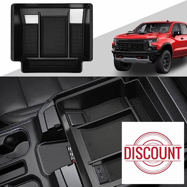 WEIPIN Center Console Organizer Tray for NEW 2022 2023 Chevy Silverado&GMC Sierra 1500 Accessories