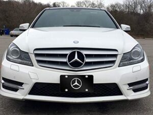 Luxury Stainless Steel Chrome 3D Front License Plate Covers with Zinc Alloy Logo Anti-Theft Screws