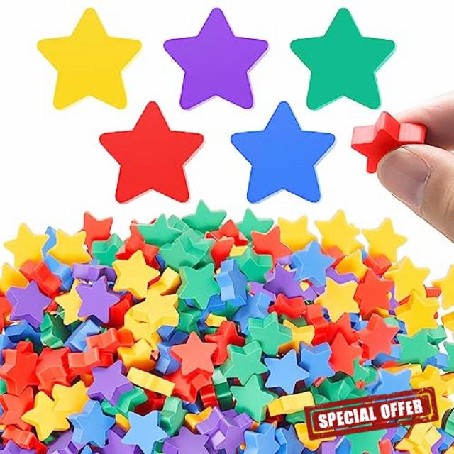 Chuangdi 500 Pcs Star Erasers Mini Erasers for Boys Girls School Awards Teacher Supplies Colorful Fun Erasers Cute Erasers for Party Favors Goodie Bag Filler Back to School Gifts