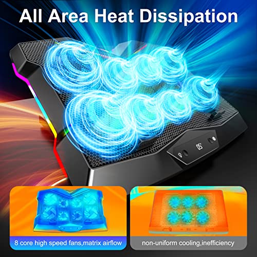RGB Lights Laptop Cooler 15-17.3 Inch