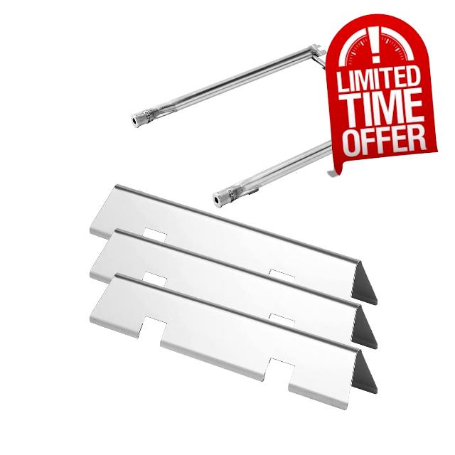 15.3 Inch Flavorizer Bars Weber Burner Spirit E210 Grill Replacement Parts for Spirit & Spirit II 200 Series E-210 S-210 E-220 S-220 with Front Control 7635 69785 Burner Heat Plates GS4 Grill Parts