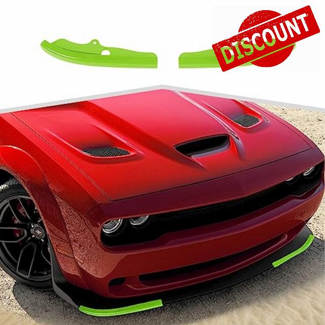 Amayum Front Bumper Lip Splitter Protector Cover Compatible with 2015-2020 Dodge Challenger R/T GT SRT(Light Green)…