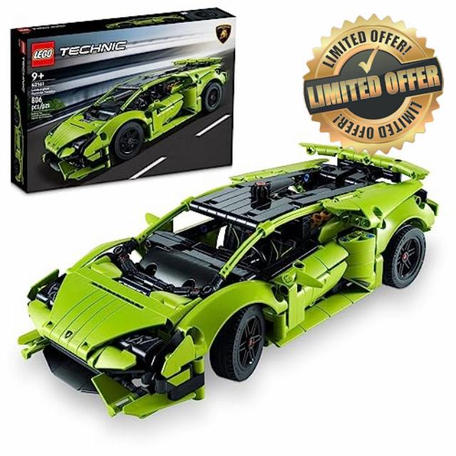 LEGO Technic Lamborghini Huracán Tecnica 42161 Advanced Sports Car Building Kit for Kids Ages 9 and up Who Love Engineering and Collecting Exotic Sports Car Toys