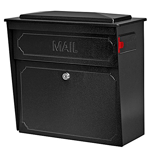 Black Home Vertical Wall Mount Security Mailbox with Lock and Key