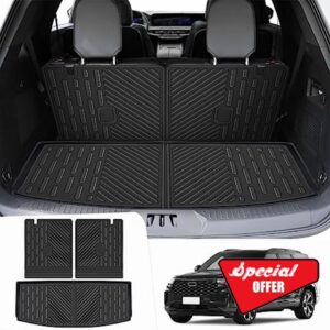 Utiiy Backrest Mat Fit for 2020-2023 Ford Explorer 6&7 Seats Cargo Liner TPE Cargo Mat for 6&7 Passenger Explorer Accessories(Cargo Mat+Backrest Mat)