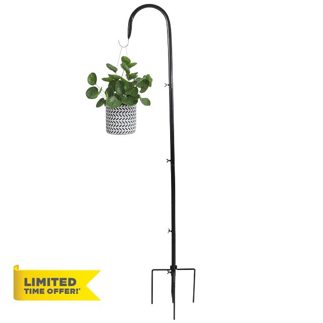 Outdoor Shepherd Hook with 5 Prong Base