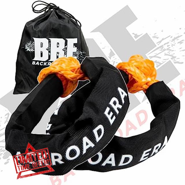 BACKROAD ERA Soft Shackle 1/2"x22" Set - 2pc Strong and Durable Shackles with Protective Sleeve for Off-Road Recovery