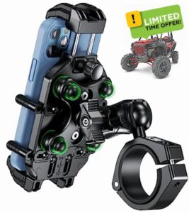 BRCOVAN UTV Phone Mount with Vibration Dampener & High-Speed Secure Lock