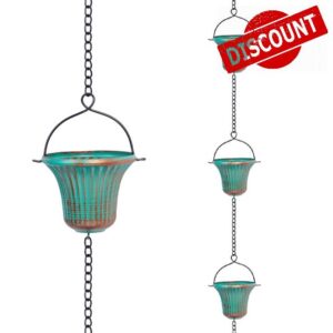giole 11ft Copper Rain Chains for Outside