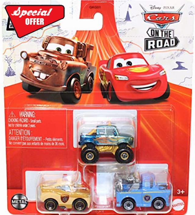 Disney Cars On The Road Mini Racers Movie Set 3-Pack with President Mater