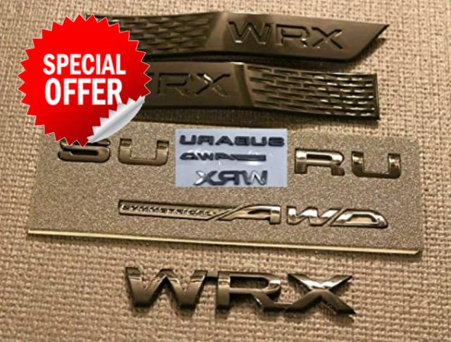 FOIDL 5pcs Fit for WRX Gloss Black Bundle Rear Badge + Black Fender Badge - 2015+ WRX/STI (5pcs)