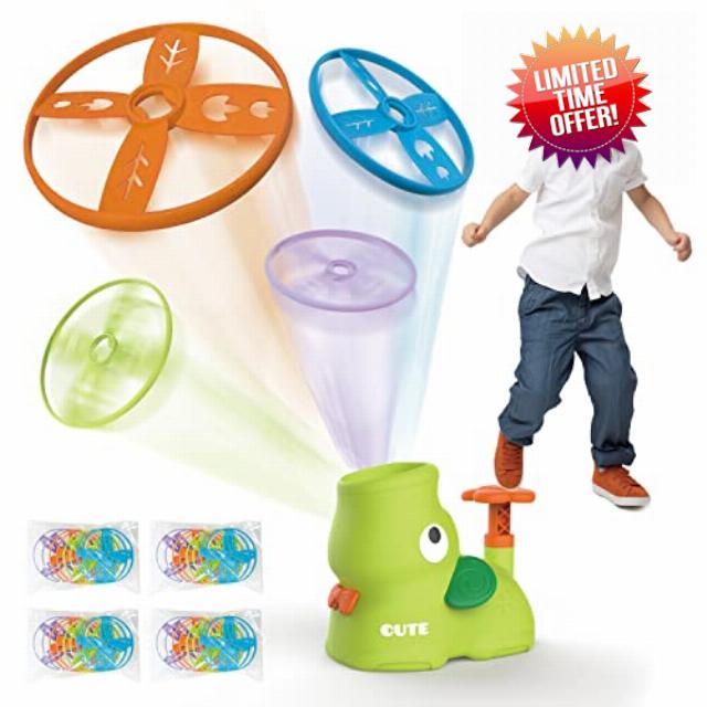 FacaiTree Kids Outdoor Toys for Boys 4-6: Outside Backyard Yard Games Toddler Ages 3-5 Stomp Flying Disc Launcher Summer Camping Birthday Gifts 3 4 5 Year Old Christmas Stocking Stuffers Activities
