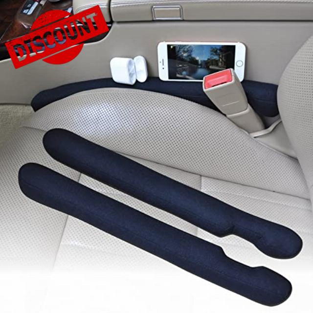 H-veenjor Car Seat Gap Filler Universal Fit Orgaziner for Car SUV Truck to Fill The Gap Between Seat and Console Stop Cellphones Keys Wallet Coins from Dropping Black Pack of 2