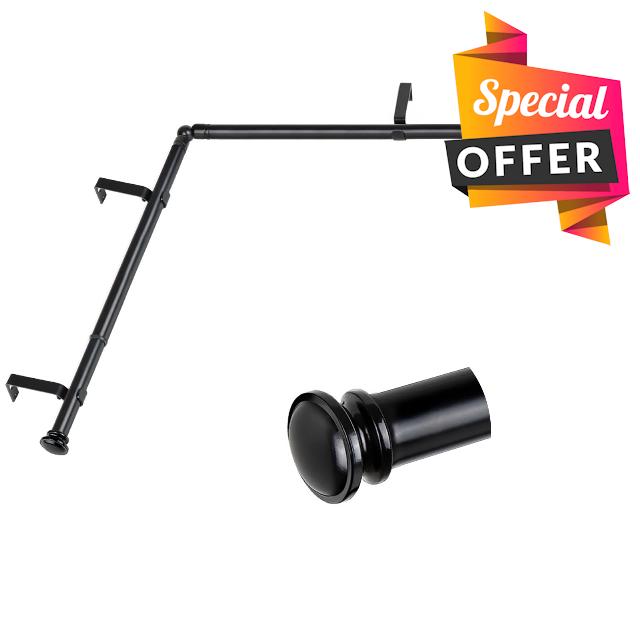 TONIAL 3/4 Inch Corner Window Curtain Rods